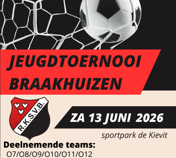 JEUGDTOERNOOI BRAAKHUIZEN – ZATERDAG 13 JUNI 2026