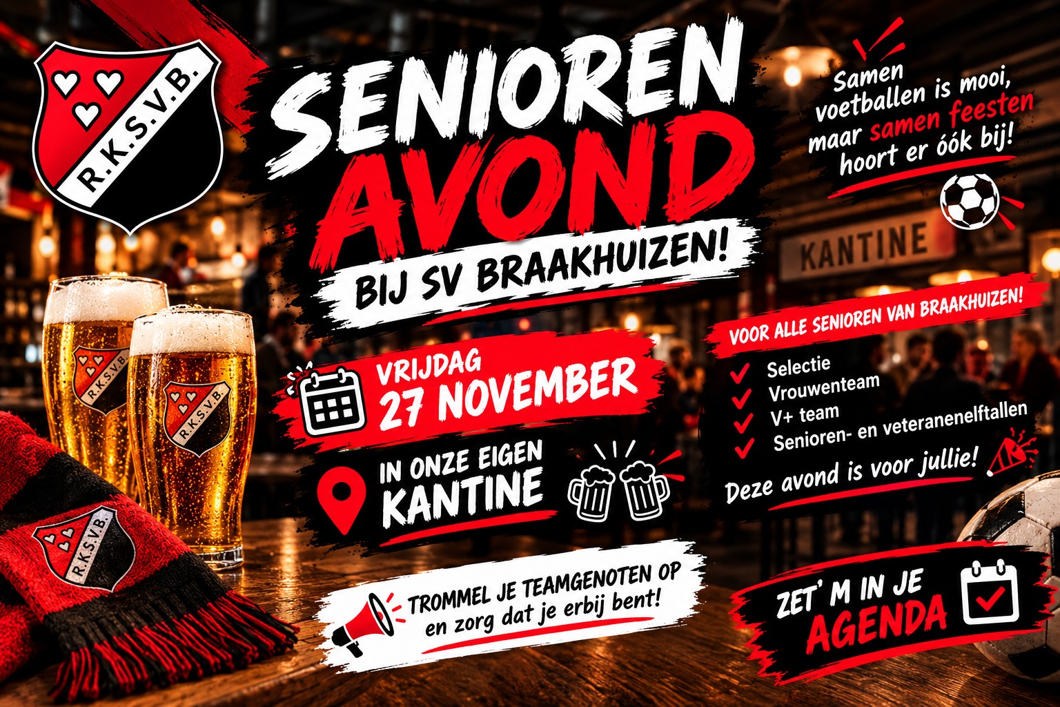🎉🔴⚫ SENIORENAVOND BIJ BRAAKHUIZEN! 🖤❤️